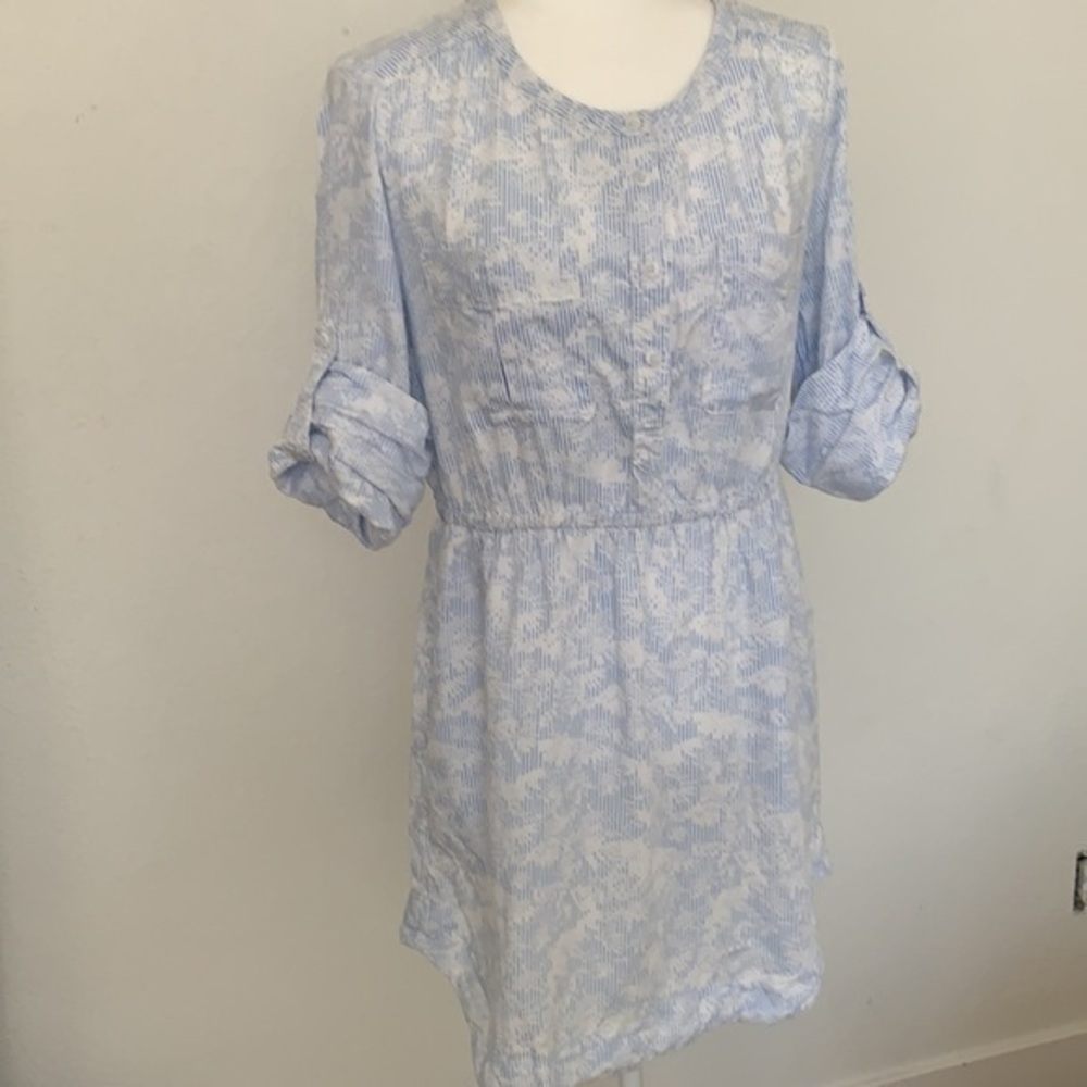 RED Saks Fitch Avenue button down shirt dress